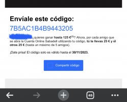 [REFERIDO] Códigos para 25€ Sabadell online